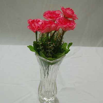 "Artificial Flower with Crystal Vase  (PINK ) - Click here to View more details about this Product